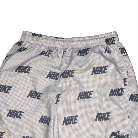 Nike Vintage Rare Sportswear Club Woven Track Shorts Nylon Logo Print White M - Picture 7 of 10